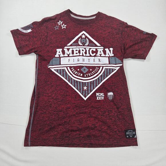 American‎ Fighter Premium Athletics Crossroads T-Shirt in Rusted Red Size Small - Picture 1 of 6